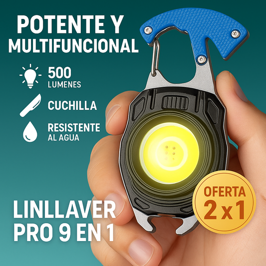 2X1 LINLLAVER PRO 9 EN 1 + Linterna USB Flexible