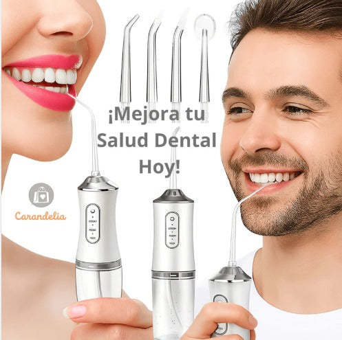 2X1: Irrigador Oral  Profesional Recargable + Kit de boquillas GRATIS